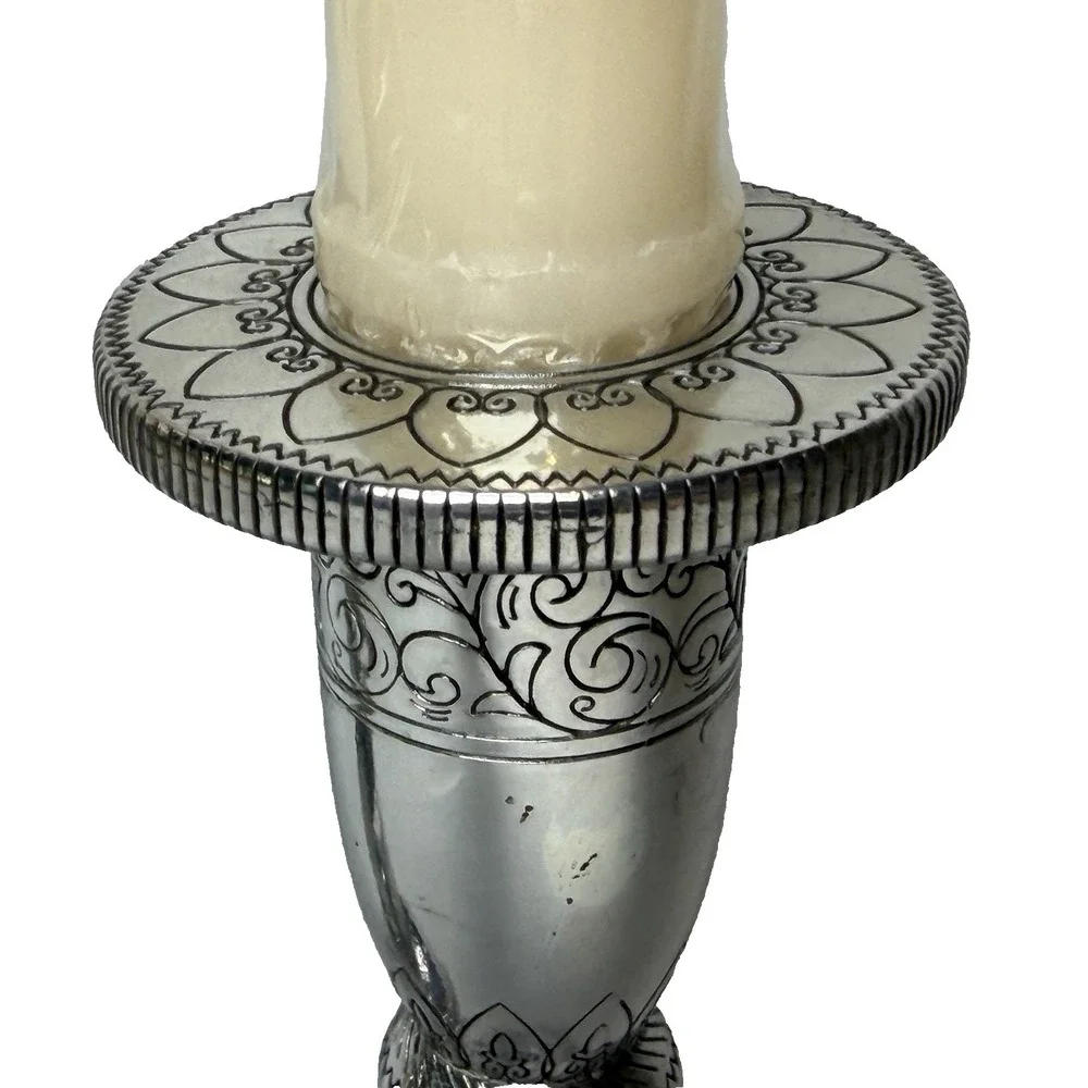 Brighton Cinderella Candlestick Holders Silver Scroll Design 6